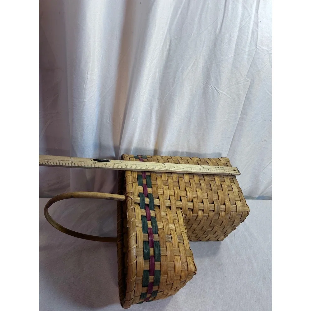 Unbranded Stair Basket 15x14x9 Brown Woven Wicker Step Storage Decor